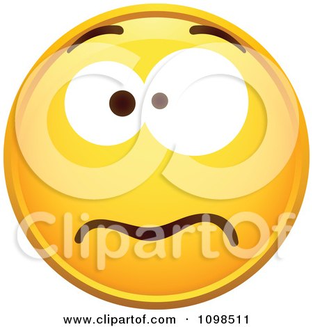 Clipart Yellow Worried Cartoon Smiley Emoticon Face 4 - Royalty Free Vector Illustration by beboy