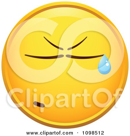 Clipart Crying Yellow Cartoon Smiley Emoticon Face 5 - Royalty Free Vector Illustration by beboy