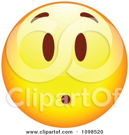 Clipart Surprised Yellow Cartoon Smiley Emoticon Face 3 - Royalty Free Vector Illustration by beboy