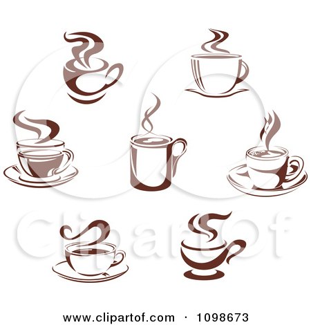 Clipart Steamy Brown Coffee Icons 3 - Royalty Free Vector Illustration by Vector Tradition SM