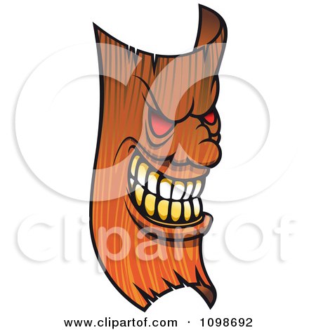 Clipart Evil Tree Bark Mask - Royalty Free Vector Illustration by Vector Tradition SM