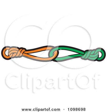 Clipart Orange And Green Ropes In A Knot - Royalty Free Vector Illustration by Lal Perera
