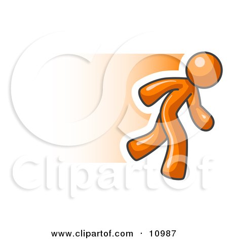 Speedy Orange Business Man Running Clipart Illustration by Leo Blanchette