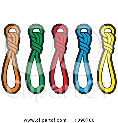 Clipart Colorful Ropes In Knots - Royalty Free Vector Illustration