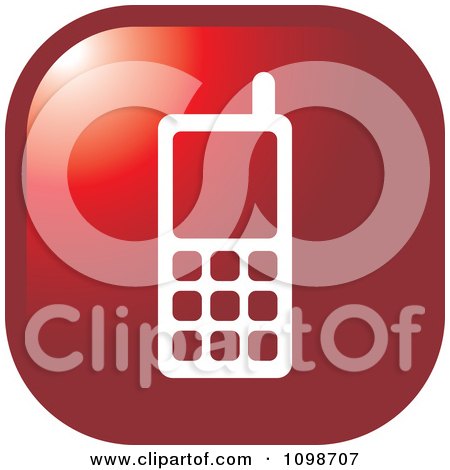 Clipart Red Cell Phone Icon Button - Royalty Free Vector Illustration by Lal Perera