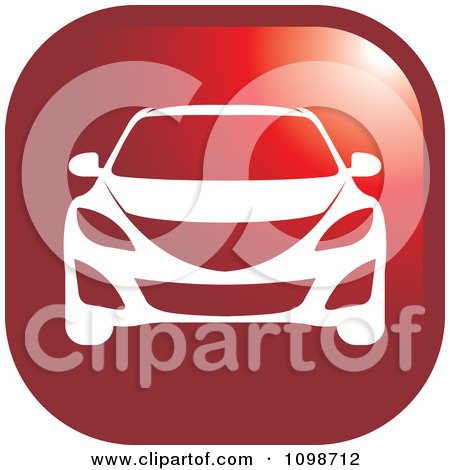 Clipart White Car On A Red Icon Button - Royalty Free Vector Illustration by Lal Perera