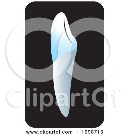 Clipart Human Canine Tooth Over Black 1 - Royalty Free Vector Illustration by Lal Perera