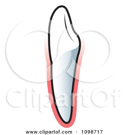 Clipart Human Canine Tooth Over Pink - Royalty Free Vector Illustration by Lal Perera