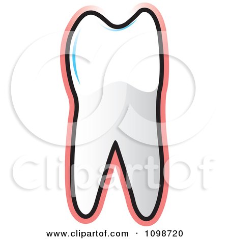 Clipart Human Bicuspid Tooth Over Pink - Royalty Free Vector Illustration by Lal Perera