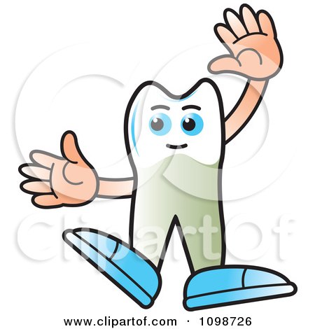 Clipart Human Bicuspid Tooth Waving - Royalty Free Vector Illustration by Lal Perera