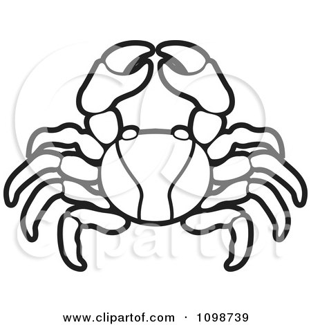 Clipart Black And White Crab - Royalty Free Vector Illustration by Lal Perera