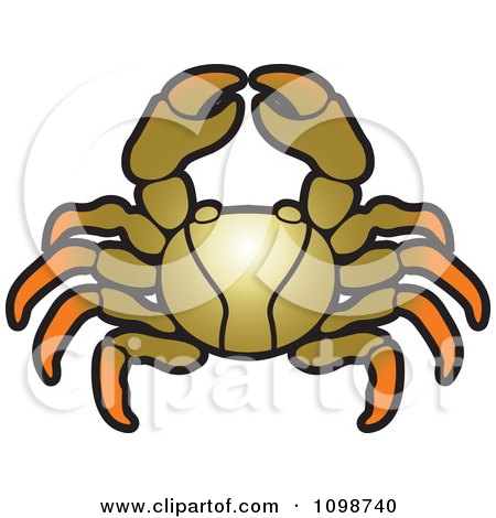 Clipart Gold And Orange Crab - Royalty Free Vector Illustration by Lal Perera