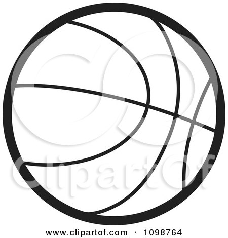 Clipart Black And White Basketball - Royalty Free Vector Illustration by Lal Perera
