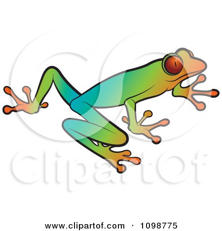 Clipart Colorful Poison Dart Frog - Royalty Free Vector Illustration by Lal Perera