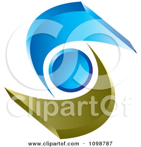 Clipart 3d Abstract Brown And Blue Person Or People - Royalty Free Vector Illustration by Lal Perera