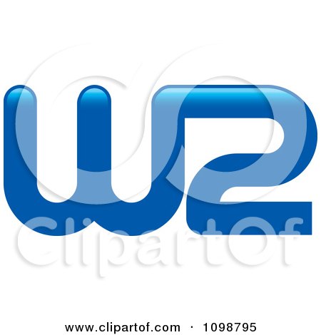 Clipart Blue W2 - Royalty Free Vector Illustration by Lal Perera