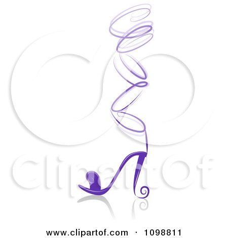 Clipart Purple Ornate Lace Up High Heel Shoe - Royalty Free Vector Illustration by BNP Design Studio