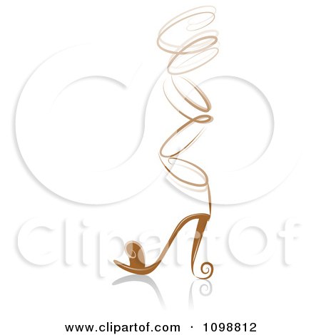 Clipart Tan Ornate Lace Up High Heel Shoe - Royalty Free Vector Illustration by BNP Design Studio
