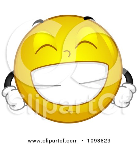 Clipart Yellow Grinning Smiley Emoticon - Royalty Free Vector Illustration by BNP Design Studio