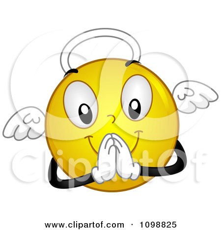 Clipart Yellow Angel Smiley Emoticon - Royalty Free Vector Illustration by BNP Design Studio