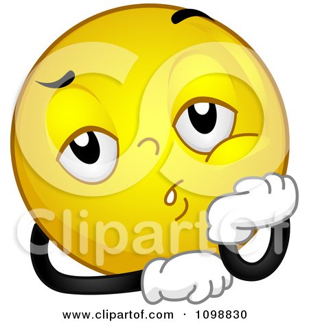 Clipart Yellow Bored Smiley Emoticon - Royalty Free Vector Illustration by BNP Design Studio