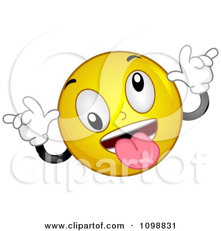 Clipart Yellow Teasing Smiley Emoticon - Royalty Free Vector Illustration by BNP Design Studio