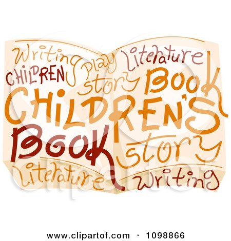 Clipart Childrens Book Day Text Forming A Book - Royalty Free Vector Illustration by BNP Design Studio