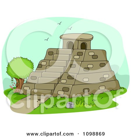 Clipart Historical Mayan Pyramid - Royalty Free Vector Illustration by BNP Design Studio