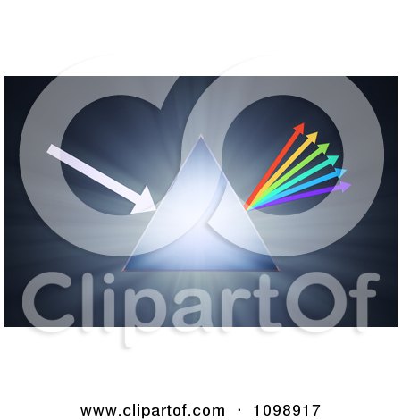 Clipart 3d Prism Arrow And Rainbow - Royalty Free CGI Illustration by Mopic