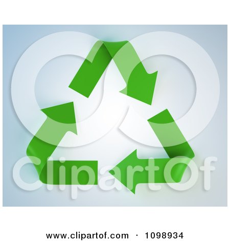 Clipart 3d Green Recycle Arrow Triangle - Royalty Free CGI Illustration by Mopic