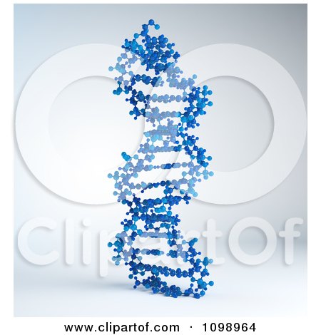 Clipart 3d Blue DNA Strand - Royalty Free CGI Illustration by Mopic