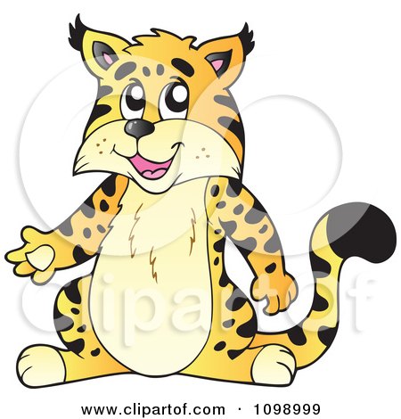 Clipart Presenting Wildcat - Royalty Free Vector Illustration by visekart