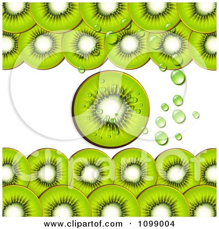 Clipart Background Of Kiwi Slices And Bubbles - Royalty Free Vector Illustration by merlinul