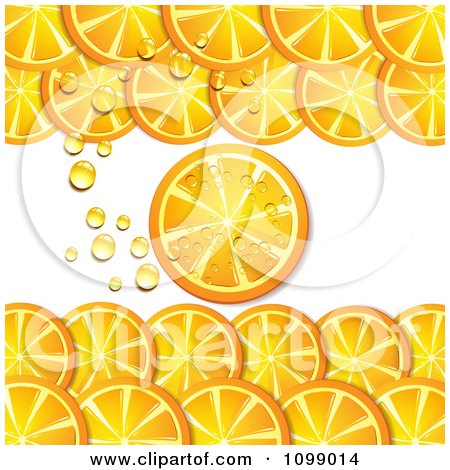 Clipart Background Of Orange Slices And Bubbles - Royalty Free Vector Illustration by merlinul