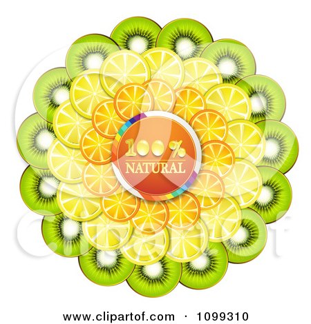 Clipart Orange Natural Circle With Layers Of Orange Kiwi And Lemon Slices - Royalty Free Vector Illustration by merlinul
