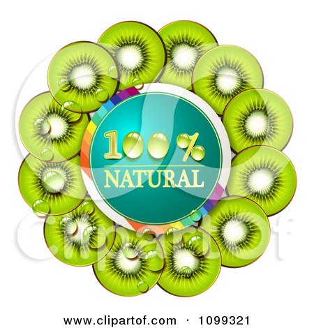 Clipart Natural Circle With Juicy Kiwi Slices - Royalty Free Vector Illustration by merlinul