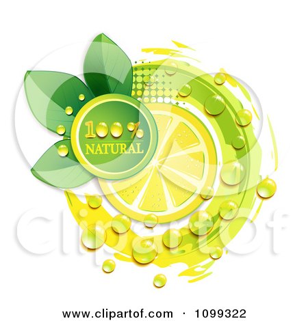 Clipart Juicy Lemon Slice With A Natural Icon - Royalty Free Vector Illustration by merlinul