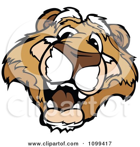 Clipart Friendly Couger Mascot Head - Royalty Free Vector Illustration by Chromaco