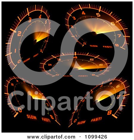 Clipart Orange Speedometers - Royalty Free Vector Illustration by dero