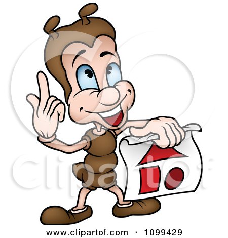 Clipart Smart Ant Discussing Shapes - Royalty Free Vector Illustration by dero
