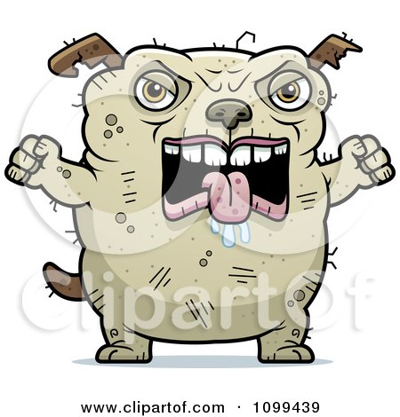 Clipart Mad Ugly Dog - Royalty Free Vector Illustration by Cory Thoman