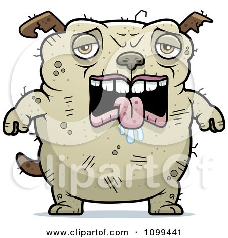 Clipart Depressed Ugly Dog - Royalty Free Vector Illustration by Cory Thoman