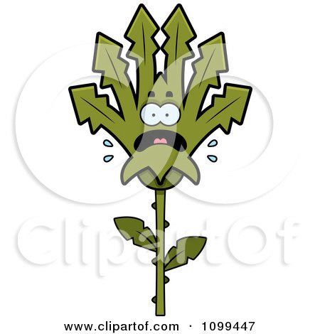 Clipart Scared Marijuana Pot Leaf Mascot - Royalty Free Vector Illustration by Cory Thoman