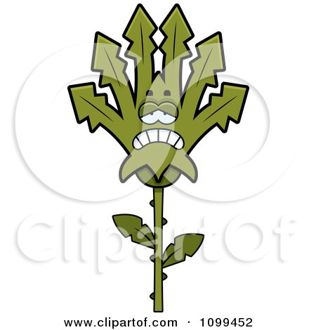 Clipart Depressed Marijuana Pot Leaf Mascot - Royalty Free Vector Illustration by Cory Thoman
