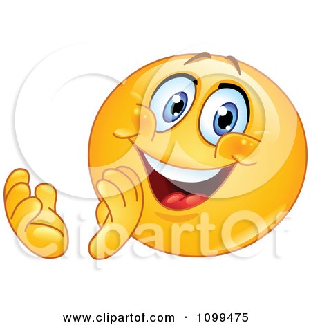 Clipart Happy Emoticon Clapping And Smiling - Royalty Free Vector Illustration by yayayoyo