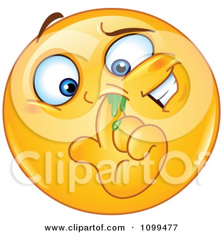 Clipart Emoticon Picking His Nose - Royalty Free Vector Illustration by yayayoyo