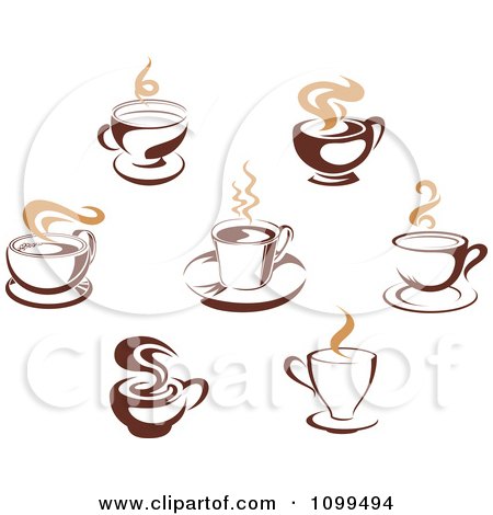 Clipart Steamy Brown Coffee Icons 4 - Royalty Free Vector Illustration by Vector Tradition SM