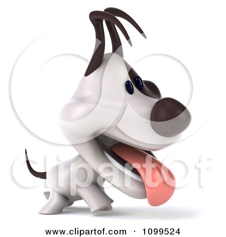 Clipart 3d Happy Jack Russell Terrier Dog Walking - Royalty Free CGI Illustration by Julos