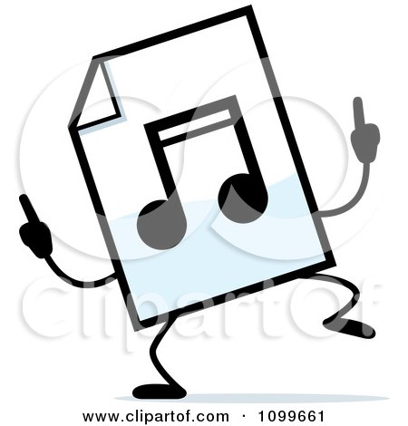 Clipart MP3 Music Document Mascot Doing A Happy Dance - Royalty Free Vector Illustration by Cory Thoman