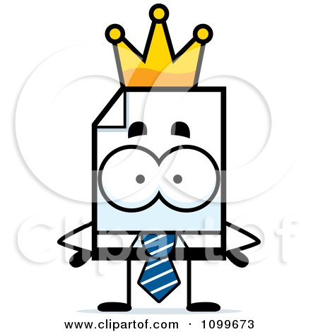 Clipart Business Document Mascot King - Royalty Free Vector Illustration by Cory Thoman